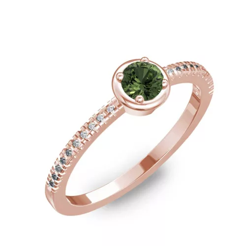 Ékszerpalota eljegyzési gyűrű 0,2ct zöld zafír BRK036 rozé arany