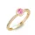 Ékszerpalota eljegyzési gyűrű 0,2ct pink zafír BRK036 sárga arany