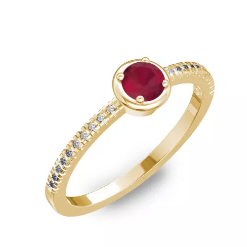 Ékszerpalota eljegyzési gyűrű 0,2ct rubinnal BRK036 sárga arany