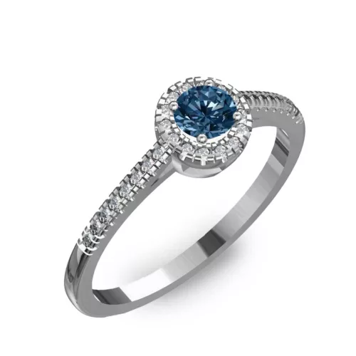 Ékszerpalota eljegyzési gyűrű 0,2ct kék gyémánttal BRK037 fehér arany