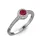 Ékszerpalota eljegyzési gyűrű 0,2ct rubinnal BRK037 fehér arany