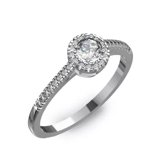 Ékszerpalota eljegyzési gyűrű 0,2ct G/VS gyémánttal BRK037 platina