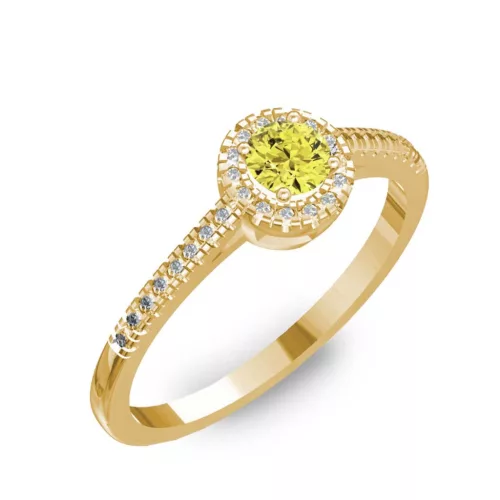 Ékszerpalota eljegyzési gyűrű 0,2ct sárga gyémánttal BRK037 sárga arany