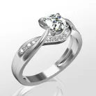 Ékszerpalota eljegyzési gyűrű 0,5ct gyémánttal BRK068 platina