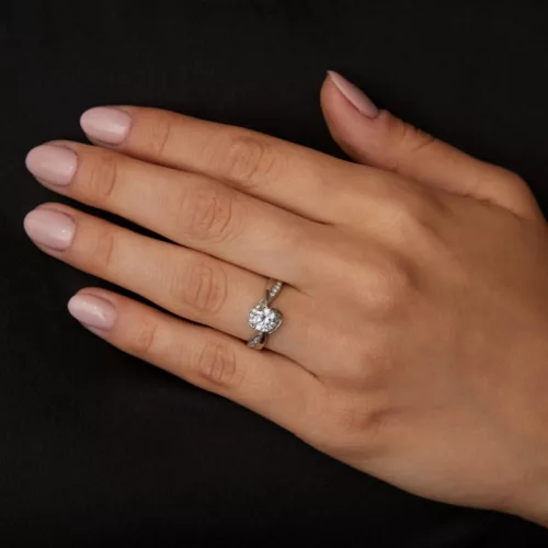 Ékszerpalota eljegyzési gyűrű 0,5ct gyémánttal BRK068 platina