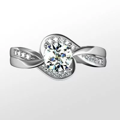 Ékszerpalota eljegyzési gyűrű 0,5ct gyémánttal BRK068 platina