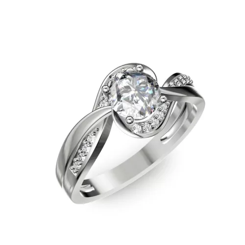 Ékszerpalota eljegyzési gyűrű 0,5ct H/SI gyémánttal BRK068 platina