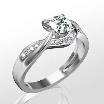 Ékszerpalota eljegyzési gyűrű 0,5ct gyémánttal BRK068 platina