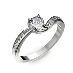   Ékszerpalota eljegyzési gyűrű 0,4ct gyémánttal BRK069 fehér arany
