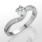 Ékszerpalota eljegyzési gyűrű 0,4ct kék gyémánttal BRK069 fehér arany