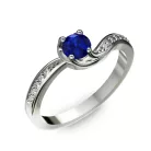 Ékszerpalota eljegyzési gyűrű 0,4ct kék diffusion zafírral BRK069 fehér arany