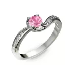 Ékszerpalota eljegyzési gyűrű 0,4ct pink zafírral BRK069 fehér arany