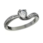 Ékszerpalota eljegyzési gyűrű 0,4ct pink zafírral BRK069 fehér arany