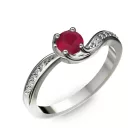 Ékszerpalota eljegyzési gyűrű 0,4ct rubinnal BRK069 fehér arany