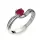 Ékszerpalota eljegyzési gyűrű 0,4ct rubinnal BRK069 fehér arany