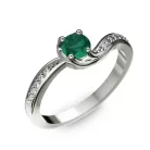 Ékszerpalota eljegyzési gyűrű 0,4ct smaragddal BRK069 fehér arany