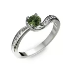 Ékszerpalota eljegyzési gyűrű 0,4ct zöld zafírral BRK069 fehér arany