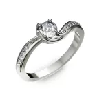 Ékszerpalota eljegyzési gyűrű 0,4ct G/VS gyémánttal BRK069 platina