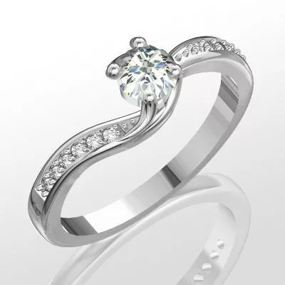 Ékszerpalota eljegyzési gyűrű 0,4ct G/VS gyémánttal BRK069 platina