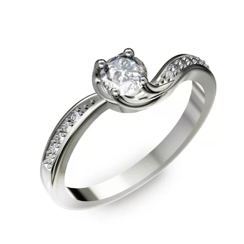 Ékszerpalota eljegyzési gyűrű 0,4ct gyémánttal BRK069 platina
