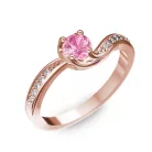 Ékszerpalota eljegyzési gyűrű 0,4ct pink zafírral BRK069 rozé arany