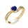Ékszerpalota eljegyzési gyűrű 0,4ct kék diffusion zafírral BRK069 sárga arany