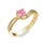 Ékszerpalota eljegyzési gyűrű 0,4ct pink zafírral BRK069 sárga arany