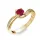 Ékszerpalota eljegyzési gyűrű 0,4ct rubinnal BRK069 sárga arany