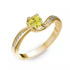 Ékszerpalota eljegyzési gyűrű 0,4ct sárga gyémánttal BRK069 sárga arany