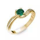 Ékszerpalota eljegyzési gyűrű 0,4ct smaragddal BRK069 sárga arany