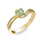 Ékszerpalota eljegyzési gyűrű 0,4ct zöld gyémánttal BRK069 sárga arany
