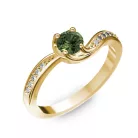 Ékszerpalota eljegyzési gyűrű 0,4ct zöld zafírral BRK069 sárga arany