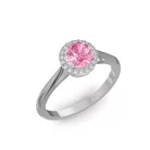 Ékszerpalota eljegyzési gyűrű 0,5ct pink zafír BRK070 fehér arany 