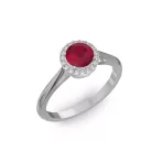 Ékszerpalota eljegyzési gyűrű 0,5ct rubinnal BRK070 fehér arany 