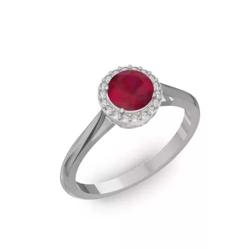 Ékszerpalota eljegyzési gyűrű 0,5ct rubinnal BRK070 fehér arany 