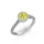 Ékszerpalota eljegyzési gyűrű 0,5ct sárga gyémánttal BRK070 fehér arany 