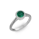 Ékszerpalota eljegyzési gyűrű 0,5ct smaragddal BRK070 fehér arany 