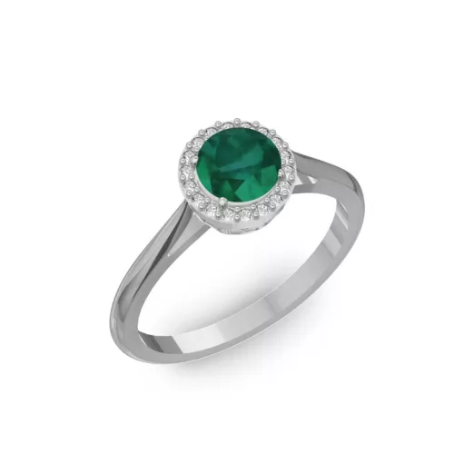 Ékszerpalota eljegyzési gyűrű 0,5ct smaragddal BRK070 fehér arany 