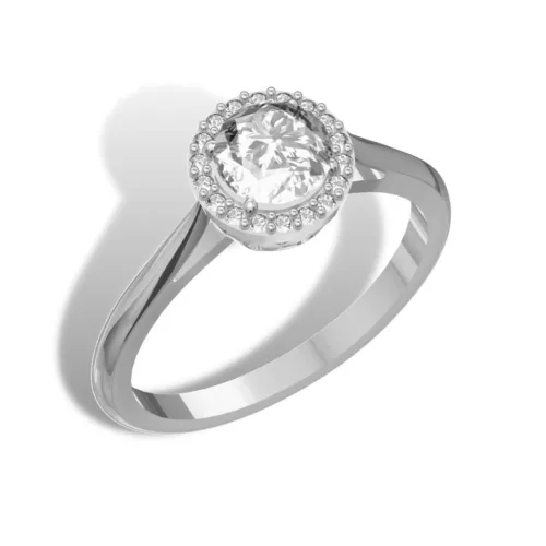 Ékszerpalota eljegyzési gyűrű 0,5ct smaragddal BRK070 fehér arany 