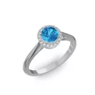 Ékszerpalota eljegyzési gyűrű 0,5ct kék topázzal BRK070 fehér arany 