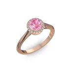 Ékszerpalota eljegyzési gyűrű 0,5ct pink zafír BRK070 rozé arany 
