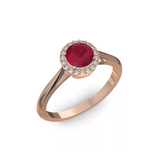 Ékszerpalota eljegyzési gyűrű 0,5ct rubinnal BRK070 rozé arany 