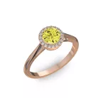 Ékszerpalota eljegyzési gyűrű 0,5ct sárga gyémánttal BRK070 rozé arany 