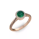 Ékszerpalota eljegyzési gyűrű 0,5ct smaragddal BRK070 rozé arany 