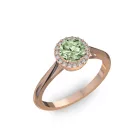 Ékszerpalota eljegyzési gyűrű 0,5ct zöld gyémánttal BRK070 rozé arany 