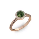 Ékszerpalota eljegyzési gyűrű 0,5ct zöld zafír BRK070 rozé arany 