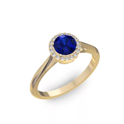 Ékszerpalota eljegyzési gyűrű 0,5ct kék diffusion zafír BRK070 sárga arany 
