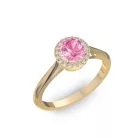 Ékszerpalota eljegyzési gyűrű 0,5ct pink zafír BRK070 sárga arany 