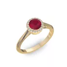 Ékszerpalota eljegyzési gyűrű 0,5ct rubinnal BRK070 sárga arany 