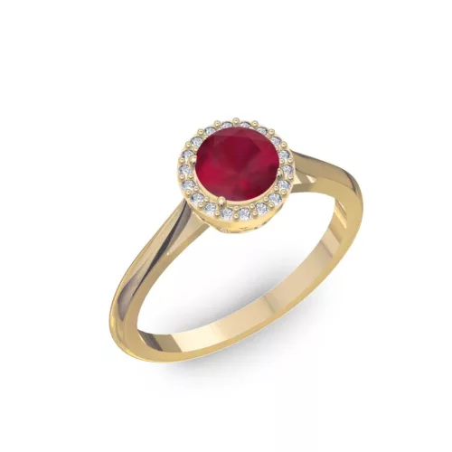 Ékszerpalota eljegyzési gyűrű 0,5ct rubinnal BRK070 sárga arany 